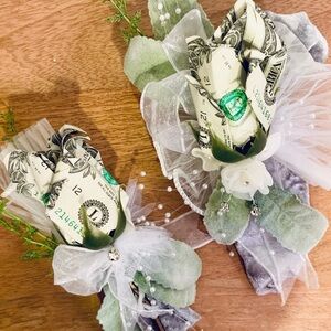 Custom Cash Petal Rose Corsage and Boutonniere